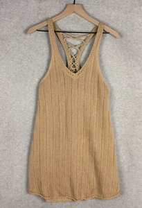 American Eagle Dress Womens Small Brown Crochet Knit Beach Boho Sleeveless - Picture 1 of 9