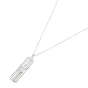 TIFFANY & CO T DOS Collar Barra Vertical Abierta Diamante 18KWG Oro Blanco Us... - Imagen 1 de 7