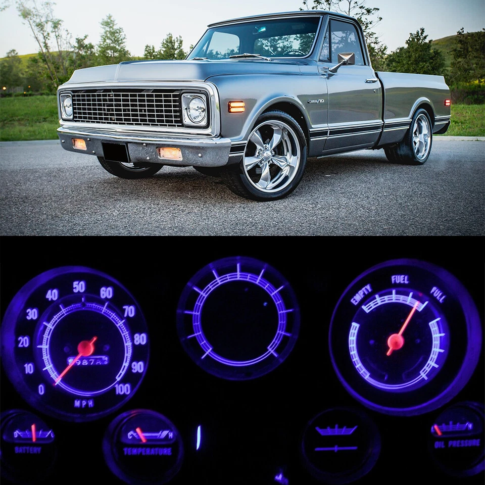 Cuadro de instrumentos LED azul para camioneta Chevy 1967-1972 C/K C10 - C30 Foto 1 de 4