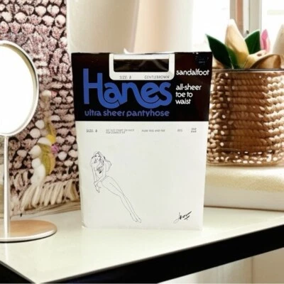 Nuevo en caja Medias Medias HANES Ultra Transparentes Marrón Suave Sandalia HANES De Colección Foto 1 de 3