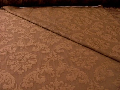 MARKENLOS Deko-Stoff-280cm breit gewebter Jacquard Ranken braun Übergardinen Vorhänge Nr38