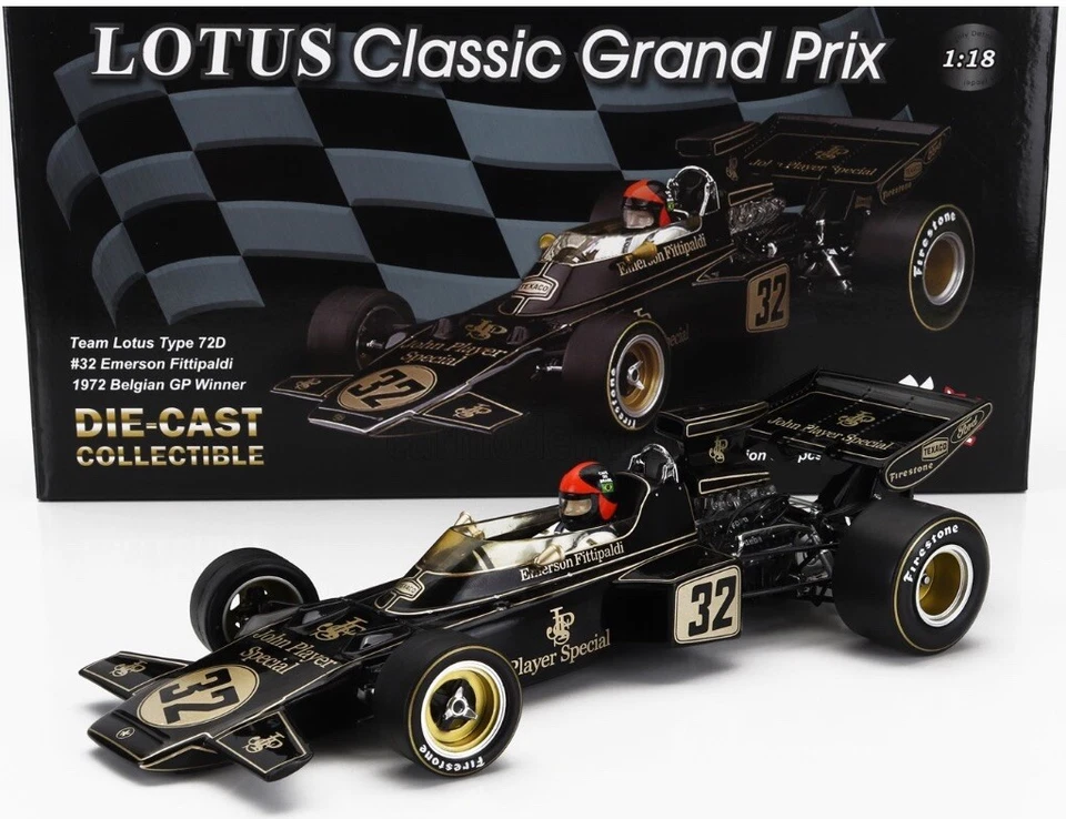 1972 1/18 #32 Emerson Fittipaldi Lotus 72 Type 72D “Belgian GP Win”  1 of 999 - Image 1 of 3
