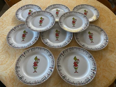 Nuevo Juego de 10 - Platos de Cena Grinch Cindy Lou WhoVille - Navidad Foto 1 de 4