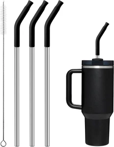 Reusable Metal Straws with Silicone Tip for Stanley 40Oz,Stainless Steel Drinkin - Picture 1 of 12