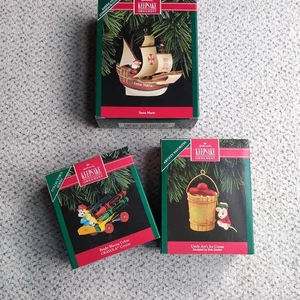 Vintage 1993 Hallmark Andenken Ornamente 3er Set Sammler Serie - Bild 1 von 2