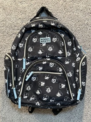 Black & Blue Disney Mickey Mouse Diaper Bag Backpack Tote with 14 Pockets READ - Image 1 of 4