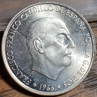 YOU GRADE 1966 SPAIN 100 PTAS Pesetas .800 SILVER COIN 18.83 grams - Image 1 of 4
