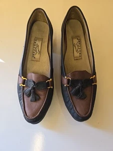 Trotters Block Heeled Shoes Sandals Ronded Toe Size 6 Black And Brown - Picture 1 of 4