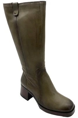 Botas para mujer Miz Mooz Mollie de cuero caña alta oliva Foto 1 de 3