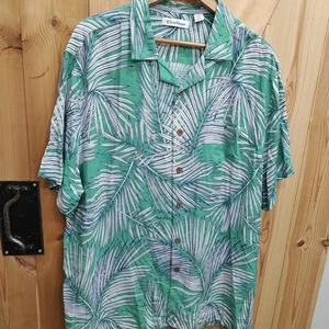 Karibik Lyocell Hawaii Hemd Herren XXL Palme Tropical Strand Urlaub Knopfleiste - Bild 1 von 8