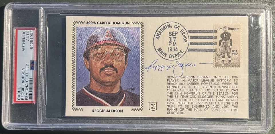 Reggie Jackson Autographed First Day Cover LA Angels Baseball PSA SLAB - Image 1 of 1