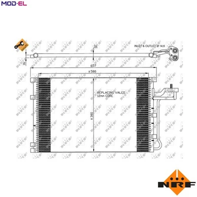 CONDENSER AIR CONDITIONING 35616 FOR VOLVO V50 C30 C70/II/Convertible S40 2.0L - Image 1 of 4