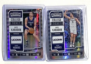 2025 Panini Contenders College Ticket Logo Foil #15 & #21 ALEX KARABAN UConn NIL - Picture 1 of 2