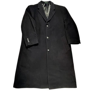 Lauren Ralph Lauren Wool Cashmere Blend Black Overcoat 44S Mens Trench Suit - Picture 1 of 7