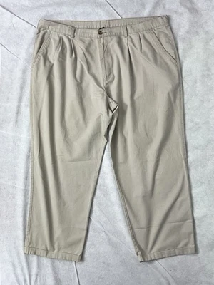 Мужские плиссированные брюки George цвета ячменя хаки размер 48x32 хлопковая смесь - Изображение 1 из 4