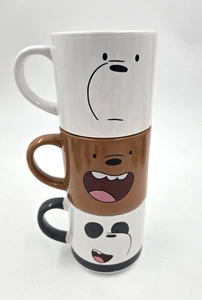We Bare Bears Tassen Grizzly Panda Eisbär Cartoon Network 90er stapelbar 3er Set - Bild 1 von 6