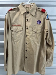 Boy Scouts of America Men’s Uniform Shirt Cotton Blend Long Sleeve Size Medium - Picture 1 of 7