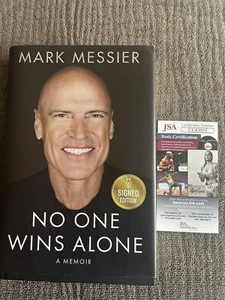 MARK MESSIER SIGNED AUTOGRAPHED NO ONE WINS ALONE A MEMOIR 1ST ED. BOOK JSA COA! - Picture 1 of 3