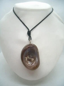 Ciondolo in ARGENTO 925 con AGATA naturale - pendente girocollo Pietra Dura - Picture 1 of 8