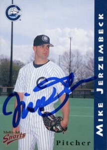 1998 Columbus Clippers MIKE JERZEMBECK Signed Card autograph YANKEES RC