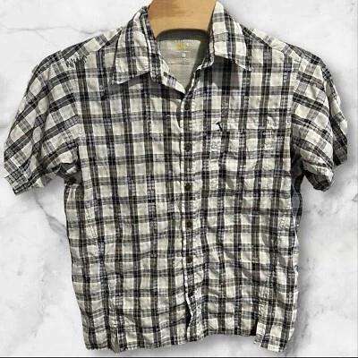 Camisa Mountain Hardwear Para Hombre Talla Grande Blanca Negra A Cuadros Manga Corta Exterior Foto 1 de 4