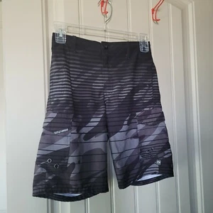 Ocean Current Black Gray Cargo Boy's Shorts Swim Trunks Size 8 - Picture 1 of 6