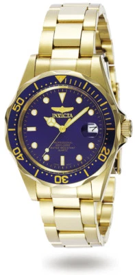 NUEVO Reloj para Hombres Invicta Pro Diver Esfera Azul Oscuro Chapado en Oro 18k Acero Inoxidable Foto 1 de 4