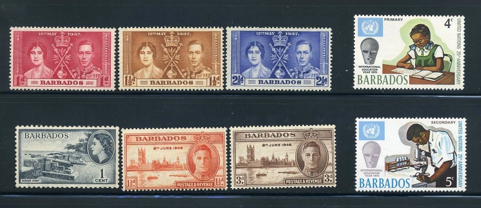 Lote de estampillas de Barbados - todas diferentes y sin marcar MH y MNH Foto 1 de 1