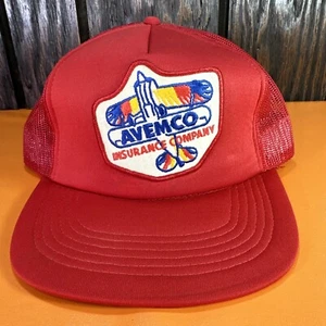 Vintage Avemco Insurance Company Trucker Hat Snapback Ball Cap Airplane Patch - Picture 1 of 13
