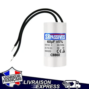 CONDENSATEUR MOTEUR À FILS CBB60 60µF 60uF 450V DÉMARRAGE PERMANENT (1069) - Bild 1 von 1