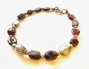 BRACCIALE IN GRANATO SCURO e ARGENTO 925 per mille (pezzo unico) IRRESISTIBILE! - Foto 1 di 1