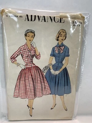 Advance 7063 Misses Dress Drop Waist Pattern 16 Bust 34" *Uncut* - Image 1 of 4