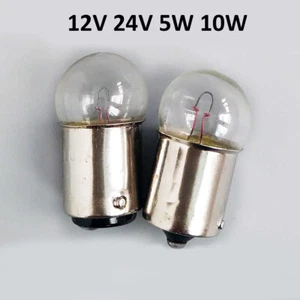 BA15s Bayonet Indicator Light Bulb Lamp Single/Double Contact 12V 24V 5W 10W - Picture 1 of 11