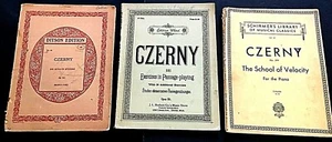 Lote de 3 libros Czerny para piano - Velocidad - Ejercicios - Estudios de seis octavas  - Imagen 1 de 8