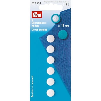 Prym Plastic Cover Buttons White Self Cover for Sewing Dressmaking Choose size - Image 1 of 4
