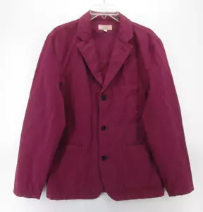Wallace & Barnes Sport Coat Men 40 Red Chore Blazer Burgundy Jacket Linen Canvas - Picture 1 of 12