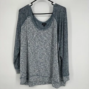 Torrid leichtes Sweatshirt Langarm grau türkis Größe 4XL - Bild 1 von 5
