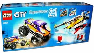 LEGO CITY Super Pack 2-in-1 66636 Buiding Toy for Kids Truck & Plane 129 Pieces.