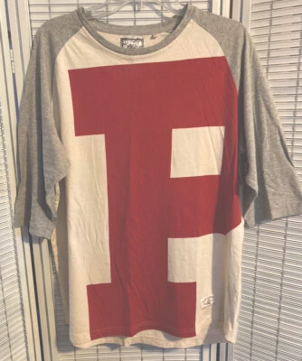 play cloth 1977 large cotton jersey contrast colors 3/4 raglan sleeves t shirt - Image 1 of 4