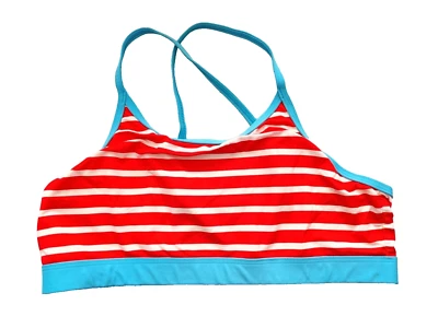 Top de natación Lands End para niña rojo a rayas azul ribete correas ajustables talla 16 #16564 Foto 1 de 3