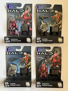 Mega Halo Heroes Series 18 2 Human Combat Form & 2 Sengheli Honor Guard Set New - Picture 1 of 2