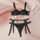 Rare Vintage 1990 chantal thomass lingerie set bra garter belt thong 32A/M/42