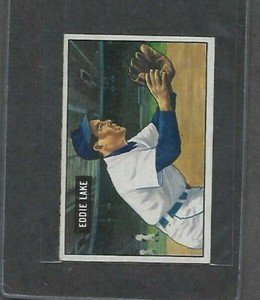 1951 Bowman Baseball #140 Eddie Lake NR-MINT 0140