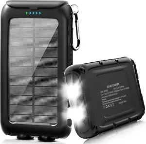 Solar-Charger-Power-Bank-49800mAh Portable Solar Phone Charger with LED Flashlig - Picture 1 of 6