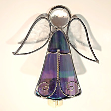 Vintage Guardian Angel Stained Glass Night Light