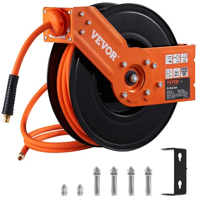 VEVOR Retractable Air Hose Reel 3/8 IN x 50 FT Hybrid Air Hose Max 300 PSI - Image 1 of 4