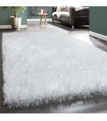 ✅️Tappeto Shaggy Bianco Ghiaccio 200x290cm Pelo Lungo Morbido Arredamento Casa✅️ - Immagine 1 di 4