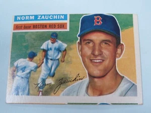 Tarjeta de béisbol 1956 Topps #89 Norm Zauchin Boston Red Sox mal recortada - Imagen 1 de 2