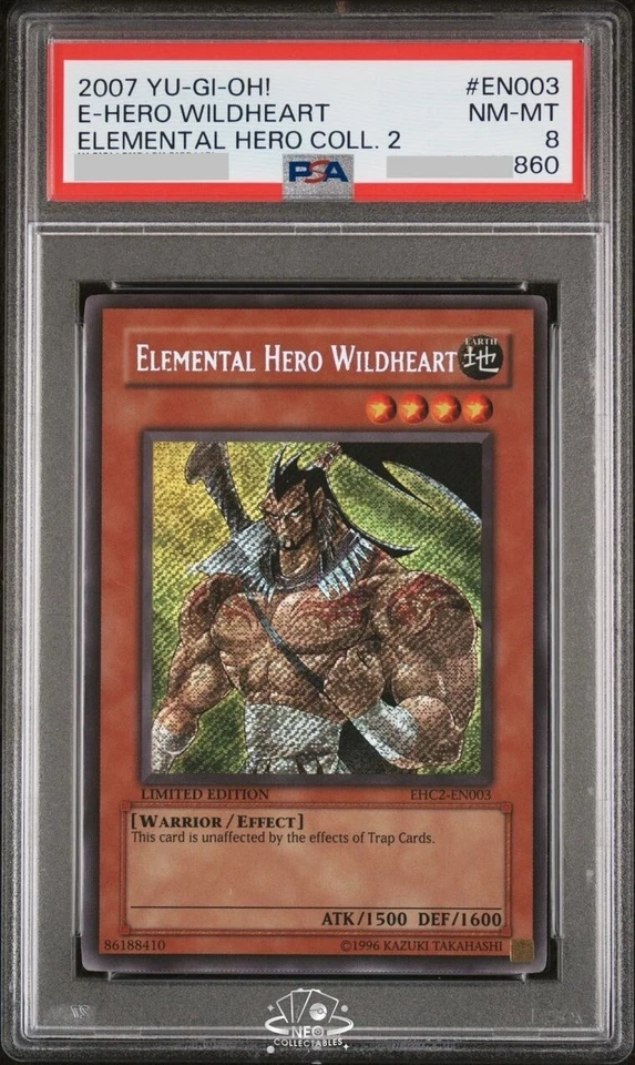 PSA 8 Elemental Hero Wildheart Secret Rare Limited Edition EHC2-EN003 YuGiOh - Image 1 of 1