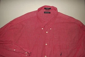 NAUTICA SAILBOAT LOGO 100% COTTON L/S BUTTON UP SHIRT MENS 2XL VO91 - Picture 1 of 2
